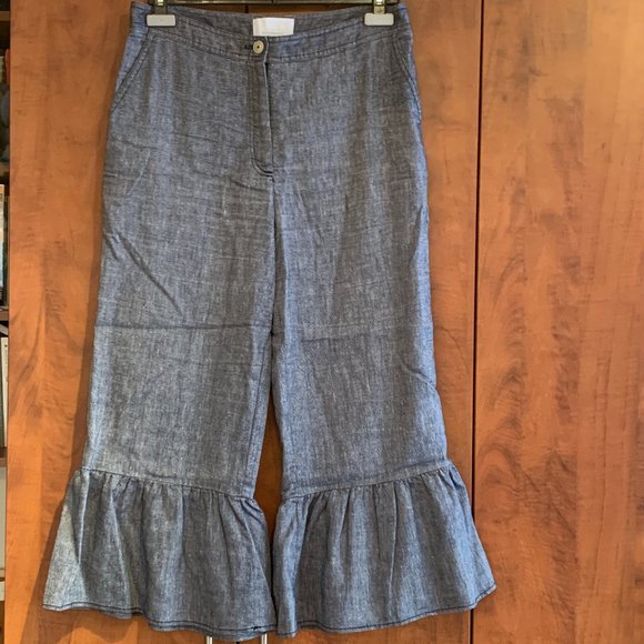 Linen Anthropologie frill pants - Picture 1 of 3